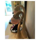 Lamp is signed Blum. Vintage Doug Blum Calla Lily Signed Pottery Lamp.  