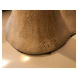 Lamp is signed Blum. Vintage Doug Blum Calla Lily Signed Pottery Lamp.  