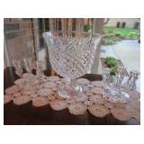 Large crystal center piece.  Quite the eye catcher.