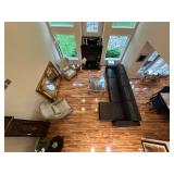Leather sofa, sectional with lounge and recliner