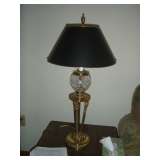 Fine crystal and brass lamp
