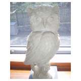 Singed Owl on stand.