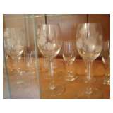 Etched wine galsses.
