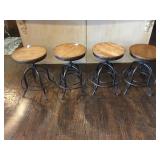Restoration Hardware Swivel Stools (4) 24” H Full price $75.00 each; if interested call (314) 805-62