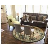 Chocolate Brown 3 cushion sofa 40”D x 96” Long x 40” High Full price $550.00; If interested call (31