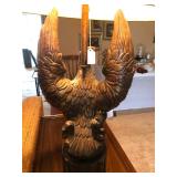 Vintage brass and wood eagle lamp; Height=42 inches; Full price $125; if interested call (469) 952-7