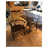 Windsor arm chair; set of 2. Height = 42", Width = 23", Depth = 20.5". Full price $200 for the pair.