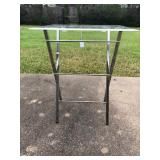 Lucite Trays (2) plus stand; one bracket on one tray bracket is disconnected, fixable; Dimensions fo