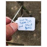 Lucite Trays (2) plus stand; one bracket on one tray bracket is disconnected, fixable; Dimensions fo