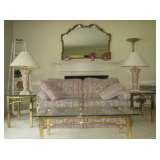 loveseat, glass top coffee table & end tables