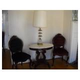 pair tables, lamps , chairs