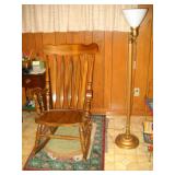 rocker, floor lamp