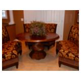 BUY IT NOW! $2,295.00 Saveur Banquette  Walter E Smith round table with 3 curved benches spiral carv