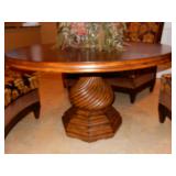 BUY IT NOW! $2,295.00 Saveur Banquette  Walter E Smith round table with 3 curved benches spiral carv