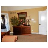 BUY IT NOW BED, SPECIALTY MATTRESS, HEAD AND FOOT BOARD  PAIR OF NIGHT TABLES, DRESSER, MIRROR, AND 