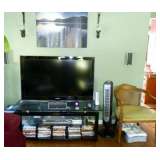 flat screen with stand and sony sound system