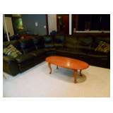 italian leather curved sectional with sofa bed