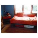 pottery barn metal twin bed and matching desk