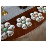 set of 4 antique china oyster plates (unmarked)