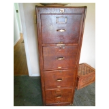 antique oak 4 drawer file