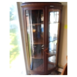 antique oak petite corner china closet