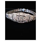 Stunning Platinum, Diamond and Sapphire ladies bracelet. Must see. 