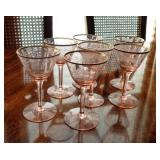 Pink Depression Glass Cordials