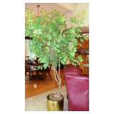 Artificial Ficus/Brass Planter