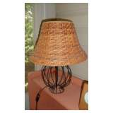     Wicker & Metal Lamp