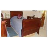 Single Sleigh Bed-Cherry