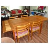 Teak Draw Leaf Table/4 Chairs