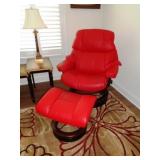 Ekornes MCM Leather Recliner/Ottoman