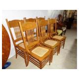 Oak Cane Seat Chairs (6)