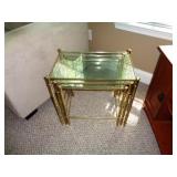Nesting Tables Glass/Brass