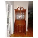 Maddox Cherry Secretary w/Bubble Glass Doors