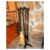 Wrought Iron Barley Twist Fireplace Tools