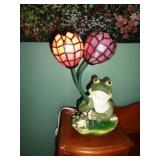 Tiffany Style Frog Lamp