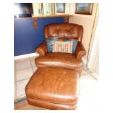 Matching Leather Chair/Ottoman