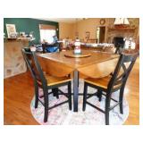 Oak Drop Pub Style Leaf Table/4 Chairs