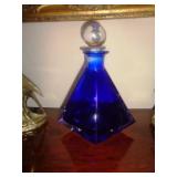 4-Sided Cobalt Decanter