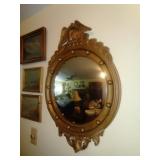 VTG Convex Mirror w/ Wooden Eagle Frame