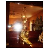VMC Brass Fox & Whip Fireplace Decor/Door Stop