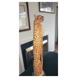Carved Wooden Cheetah 25" H