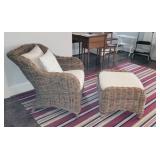 Wicker Chair/Ottoman