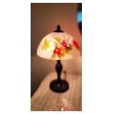 Vintage Reverse Painted Floral Lamp