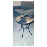 Sm. Metal/Stone Table 21" H x 18" Di