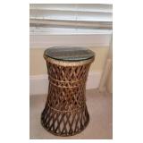Rattan Table/Glass Top