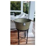 Metal Beverage Tub w/Bottle Opener & Stand 32" H