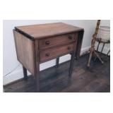 Vintage 2 Drawer Drop Leaf Table