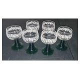 Set of 6 Vintage Luminarc French Crystal Wine Glasses